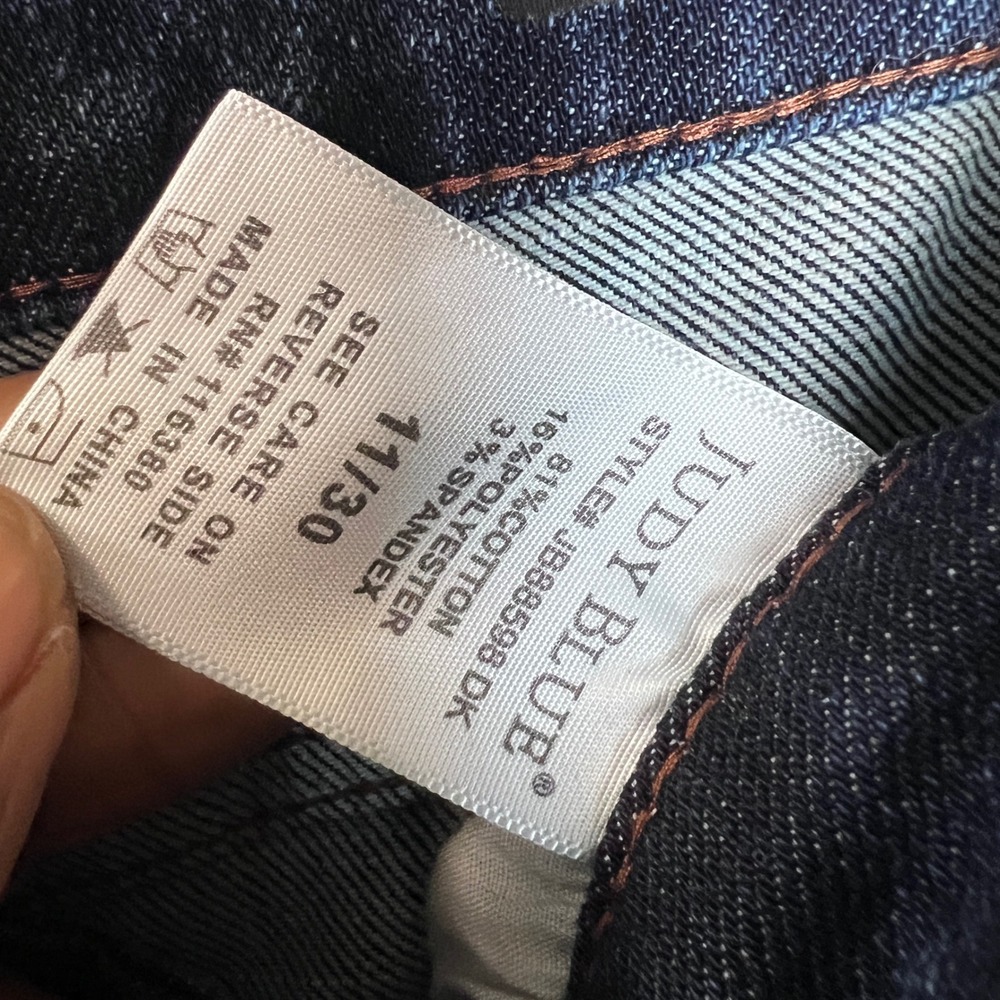 Judy Blue Jeans sz 30  Button Fly Straight Fit  Dark Wash Denim Pants High Rise - Picture 11 of 12